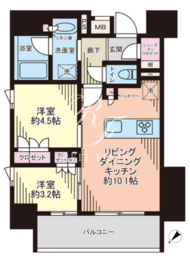 シャリエ椎名町 204 間取り図