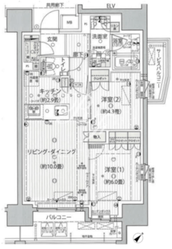 シャリエ椎名町 1503 間取り図