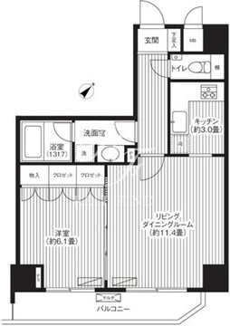 グランハイツ代々木 508 間取り図