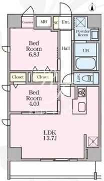 ベルロ大森 610 間取り図