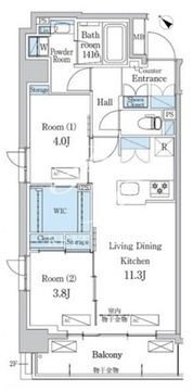 デュオフラッツ一之江イースト 201 間取り図