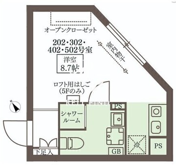 ココキューブ武蔵新田 502 間取り図