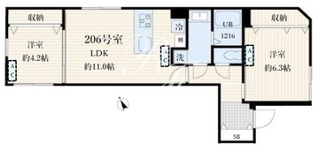 アグライア品川中延 206 間取り図