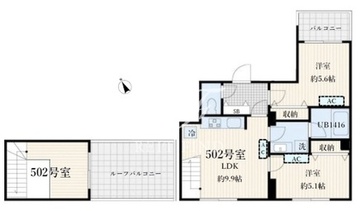 アグライア品川中延 502 間取り図