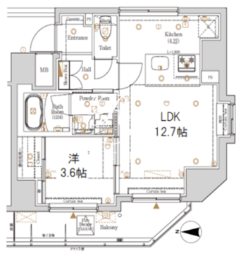 ログ本所吾妻橋 803 間取り図