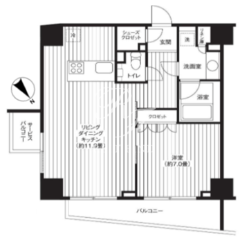 ティー東麻布 1204 間取り図