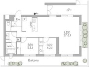 グランデュオ三軒茶屋12 201 間取り図