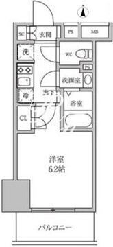 レジディア蒲田4 510 間取り図