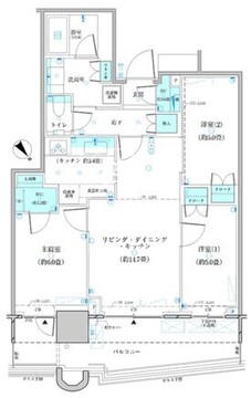 パークタワー勝どき M-2214 間取り図
