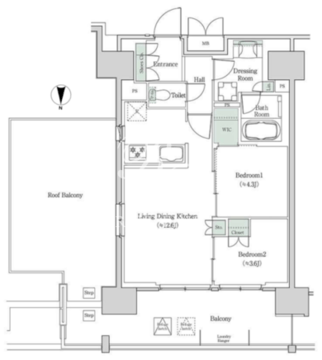 ブルックサイドレジデンス木場 1319 間取り図