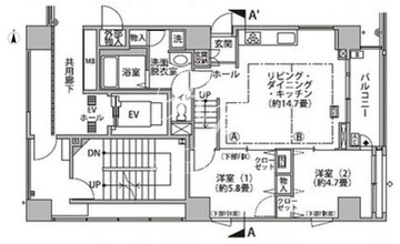 東雲キャナルコートCODAN 18-1401 間取り図