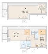エスセナーリオ中野坂上 502 間取り図