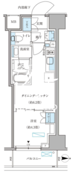 パークアクシス住吉ガーデンスクエア 809 間取り図