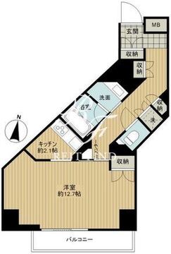 フィールA渋谷 1402 間取り図