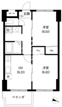 サンセゾンＩ 108 間取り図