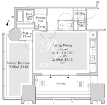 ラ・トゥール新宿アネックス 816 間取り図