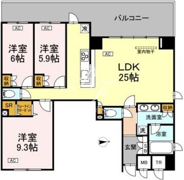サンジョイアゼロ 805 間取り図