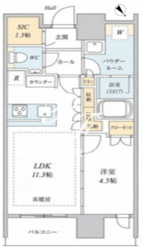 リビオタワー品川 904 間取り図