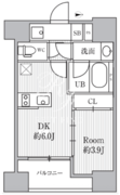 カバナプラス新富町 402 間取り図