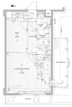 プレミアムキューブG北新宿DEUX 407 間取り図