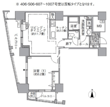 アクティ汐留 510 間取り図