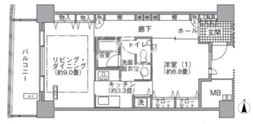 アクティ汐留 2704 間取り図