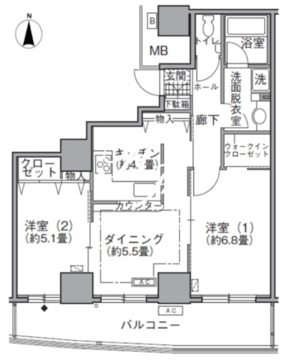 アクティ汐留 2810 間取り図