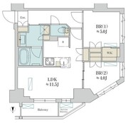 ブリリアイスト清澄庭園 204 間取り図