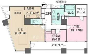 ザ・パークハウス西新宿タワー60 6001 間取り図