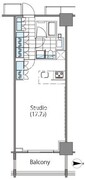 コンフォリア新宿イーストサイドタワー 1521 間取り図