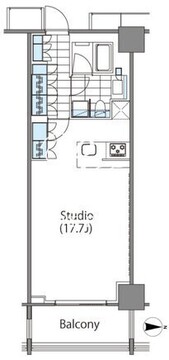 コンフォリア新宿イーストサイドタワー 1521 間取り図