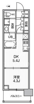 シーズンフラッツ菊川ノース 202 間取り図