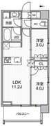 シーズンフラッツ菊川ノース 304 間取り図