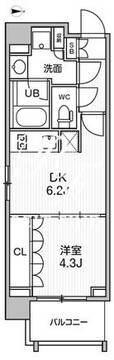 シーズンフラッツ菊川ノース 507 間取り図