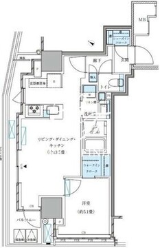 パークアクシス五反田スカイタワー 407 間取り図