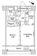 ファーストリアルタワー新宿 2208 間取り図
