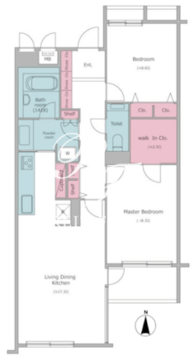 レジディア上目黒 203 間取り図