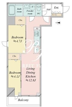 ドゥーエ日暮里4 1002 間取り図
