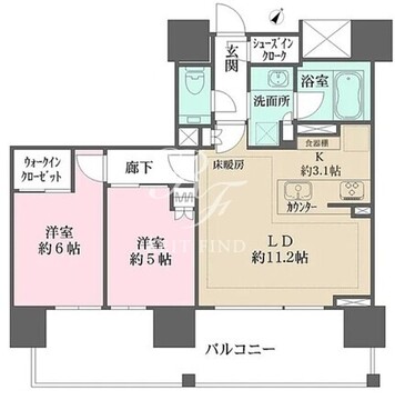 ザ・パークハウス愛宕虎ノ門 501 間取り図