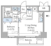 グランドマークレジデンス大森 407 間取り図
