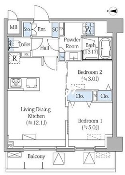グランドマークレジデンス大森 402 間取り図