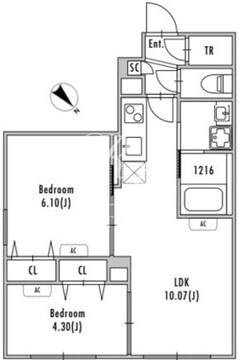 グランパセオ中野新井薬師前 101 間取り図