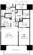 フォンテーヌ芝浦 401 間取り図