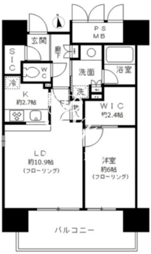 フォンテーヌ芝浦 401 間取り図