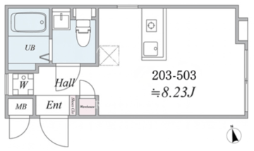 エルア南大井 203 間取り図