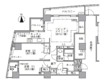 アクティ汐留 3716 間取り図