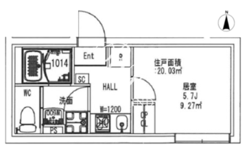 オーブリオン白金 203 間取り図