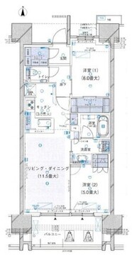 ブランズシティ品川ルネキャナル 810 間取り図