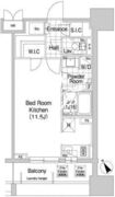 シーズンフラッツ恵比寿 1303 間取り図