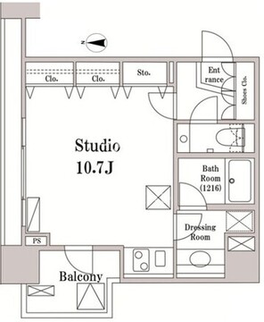 パークハビオ京橋 908 間取り図